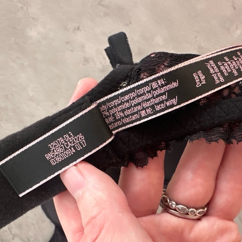 Victoria's Secret Dream Angels Black Bra | 32B | Punk | Lace | Whimsical Goth - Picture 11 of 12